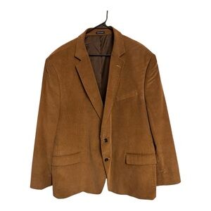 Stafford Mens Brown Corduroy Jacket Elbow Patches Sports Coat Stretch 54 R